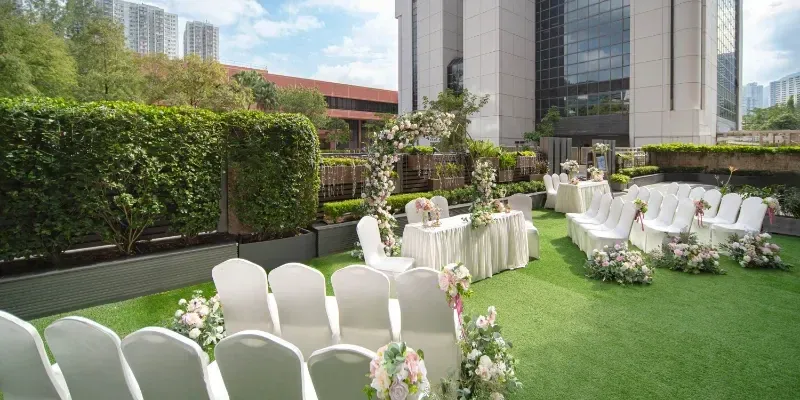 帝都酒店 Rose Garden 戶外證婚佈置示例